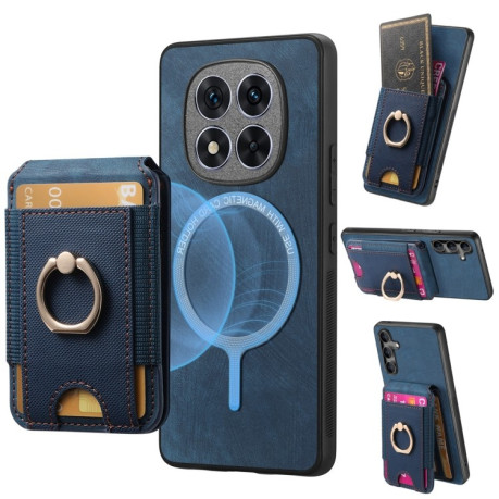 Протиударний чохол Retro Splitable Magnetic Card для Xiaomi Redmi Note 14 Pro+ 5G - синій