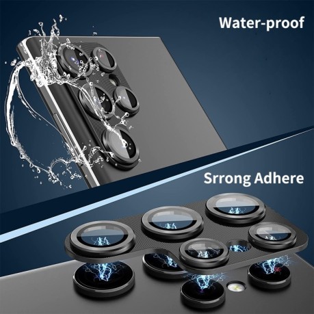 Защитное стекло на камеру ENKAY 9H Aluminium для Samsung Galaxy S23 Ultra - черное