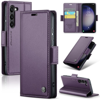 Чохол-книжка CaseMe 023 Butterfly Buckle Litchi RFID Anti-theft Leather для Samsung Galaxy S24 - фіолетовий