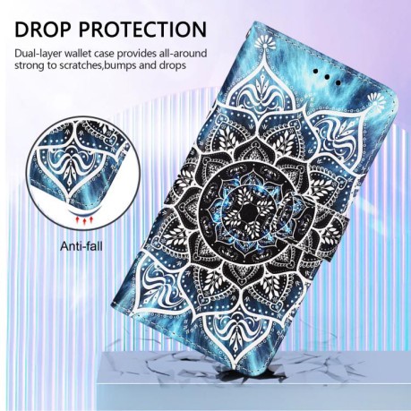 Чехол-книжка Colored Drawing Pattern Plain Weave Leather для OnePlus 13R / Ace 5 / 5 Pro - Mandala