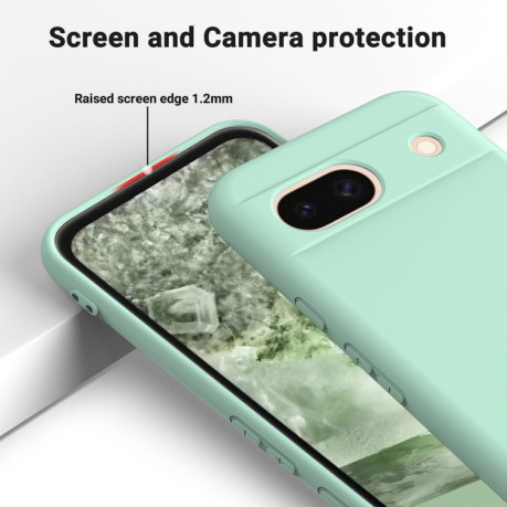 Силиконовый чехол Solid Color Liquid Silicone на Google Pixel 8a - зеленый