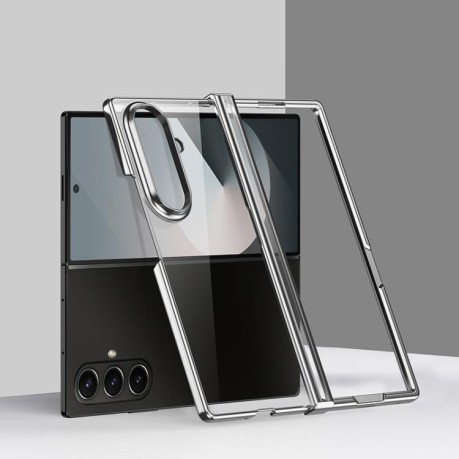Противоударный чехол 6D Electroplating Full Coverage with Magnetic Ring для Samsung Galaxy Fold 7 5G - серебристый