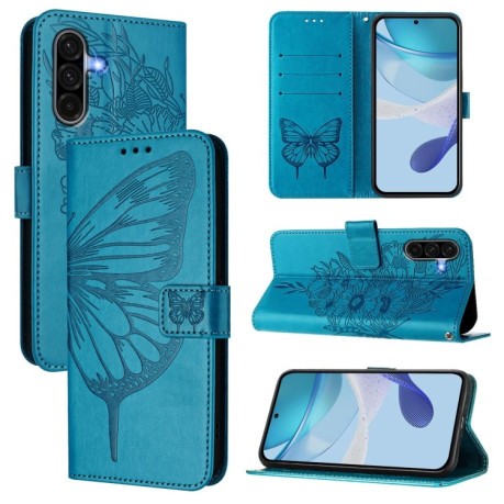 Чохол-книжка Embossed Butterfly  для Samsung Galaxy A56 5G - синій