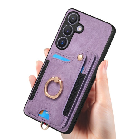 Чохол Retro Skin Feel Amile на Samsung Galaxy S24+ 5G - фіолетовий