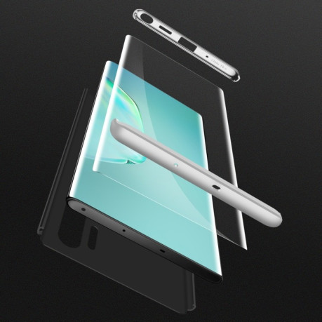 Протиударний чохол GKK Three Stage Splicing Full Coverage на Samsung Galaxy Note10+Plus-чорно-сріблястий
