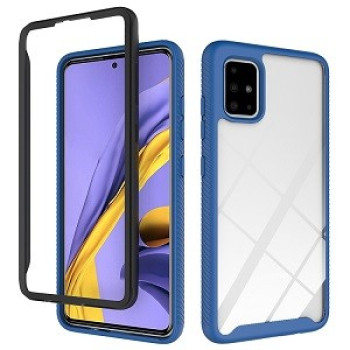 Чохол протиударний Two-layer Design на Samsung A51-синій