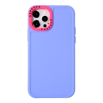 Противоударный чехол Color Contrast Lens для iPhone 14 Plus - фиолетовый