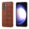 Протиударний чохол Nano Plating Weave Plaid Texture для Samsung Galaxy S23 FE 5G - коричневий