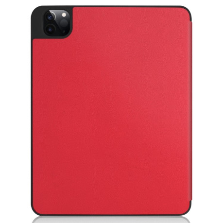 Чехол-книжка Custer Pattern Pure Color на iPad Pro 12.9 inch 2020 -Scarlet