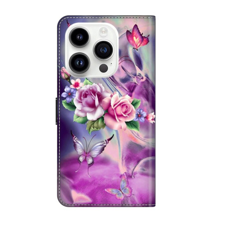 Чохол-книжка Crystal 3D Shockproof Protective Leather для iPhone 15 Pro - Butterfly