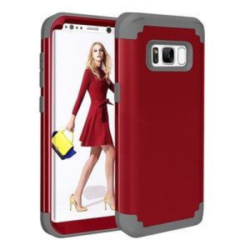 Противоударный чехол Dropproof 3 in 1 Silicone sleeve для Samsung Galaxy S8 + / G9550-красный