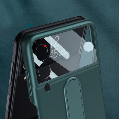 Противоударный чехол GKK Ultra-thin with Ring Holder для Samsung Galaxy Z Flip3 5G - зеленый