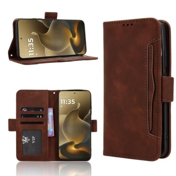 Чохол-книжка Skin Feel Calf на Motorola Edge 70 Pro 5G — коричневий