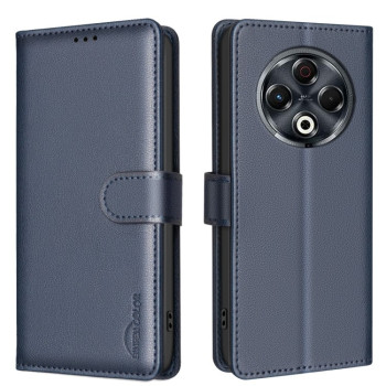 Чехол-книжка Litchi Texture RFID Anti-theft Leather на Tecno Spark 30 4G — синий