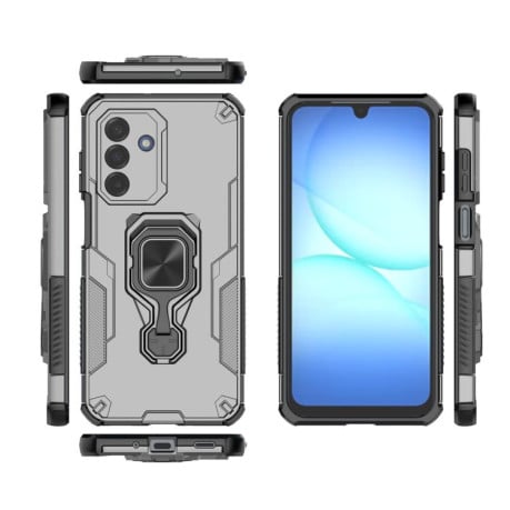 Противоударный чехол Metal Kickstand TPU Hybrid PC на Samsung Galaxy A17 5G - серый
