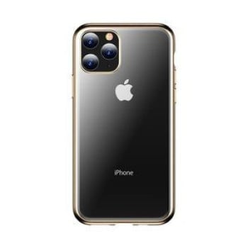 Противоударный силиконовый чехол TOTUDESIGN Concise Series Shockproof Electroplating на iPhone 11 Pro-прозрачно- золотой