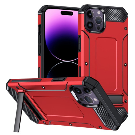 Противоударный чехол Matte Holder для iPhone 15 Pro - красный