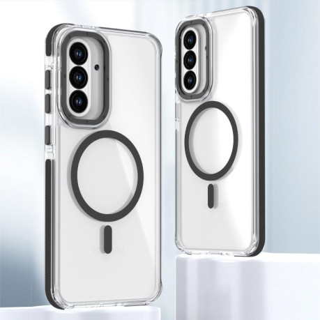 Чехол Dual-color MagSafe TPU Hybrid для Samsung Galaxy A56 5G - черный