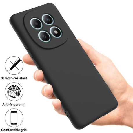 Силиконовый чехол Solid Color Liquid Silicone на Xiaomi Redmi Note 15 4G / 5G /Poco M8 164mm — чёрный