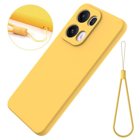 Силиконовый чехол Solid Color Liquid Silicone на OPPO Reno13 Pro 5G - желтый