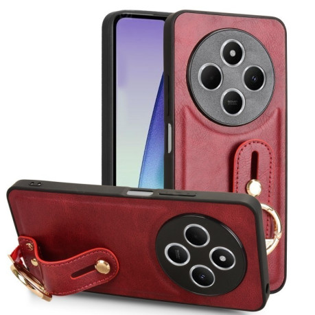 Протиударний чохол Wristband Leather Back для Xiaomi Redmi 14C 4G/Poco C75/Redmi A4 5G - червоний
