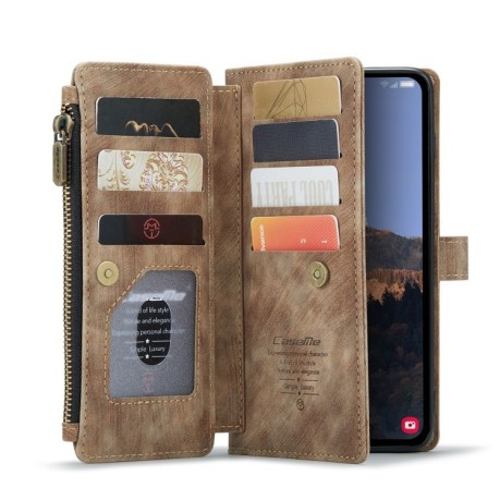 Шкіряний чохол-гаманець CaseMe-C30 для Samsung Galaxy A14 5G - коричневий