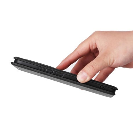 Чехол-книжка Carbon Fiber Texture для Poco 8 Pro/Redmi Note 15 Pro+ — чёрный
