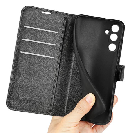 Чехол-книжка Litchi Texture Horizontal Flip Leather на Samsung Galaxy M16 / F16 - черный