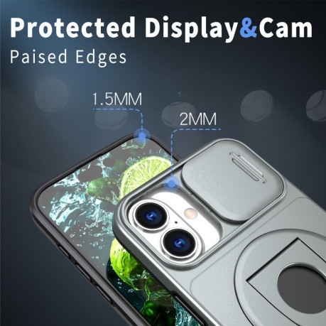Противоударный чехол Camshield MagSafe Ring Holder Armor для iPhone 16 - серый