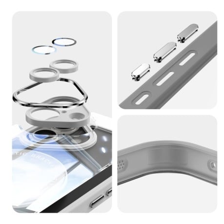Противоударный чехол MagSafe Acrylic Hybrid для iPhone 16 - серый