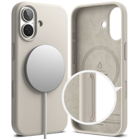 Оригінальний силіконовий чохол Ringke Silicone Magnetic з MagSafe на iPhone 17 - Beige