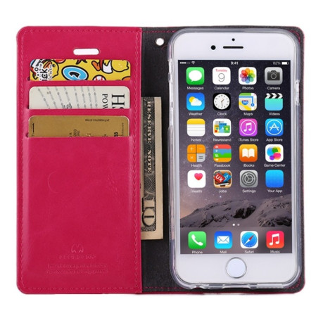 Чехол- книжка MERCURY GOOSPERY BLUE MOON FLIP на iPhone 6/ 6s -пурпурно- красный