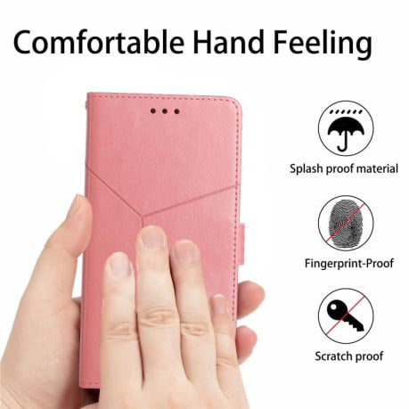 Чохол-книжка HT01 Y-shaped Pattern Flip Leather на Motorola Moto G86 5G - рожевий