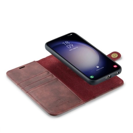 Чехол-книжка DG.MING Crazy Horse Texture для Samsung Galaxy S23 FE 5G - красный
