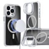 Чехол Magsafe Dual-Color Transparent Black Lens Holder для  iPhone 16 Pro - белый
