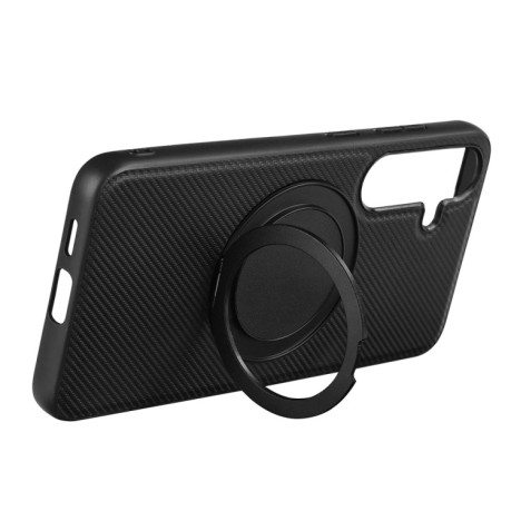Чохол протиударний ViLi TCY Series Kevlar Leather Texture Rotating Holder  для Samsung Galaxy S25 5G - чорний
