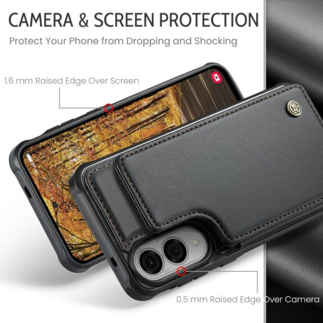 Чехол CaseMe C22 Card Slots Holder RFID Anti-theft для Samsung Galaxy S25 Edge 5G - черный