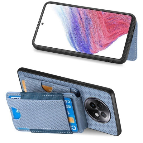 Чехол Cross Leather Ring Vertical Zipper Wallet для Realme 13 Pro / 13+ - синий