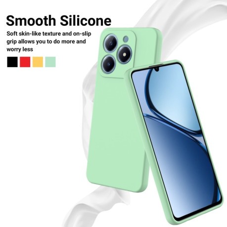 Силиконовый чехол Solid Color Liquid Silicone на Realme C61 Global - зеленый