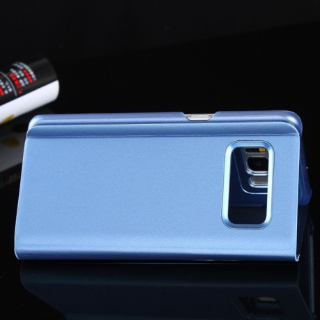 Чехол книжка Clear View на Samsung Galaxy S8/G950 Electroplating Mirror-небесно-голубой