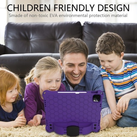 Противоударный чехол Honeycomb Design на iPad 10.9 2022/2020 - фиолетово-черный
