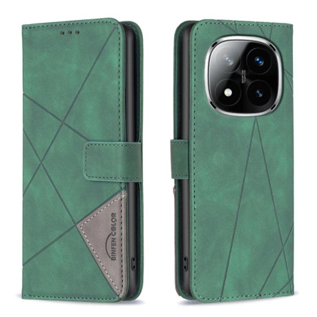 Чехол-книжка Rhombus Texture для Xiaomi  Redmi Note 14 Pro 4G - зеленый