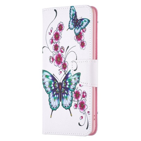 Чехол-книжка Colored Drawing Pattern для Xiaomi Poco F5 5G / Redmi Note 12 Turbo - Flowers Butterfly