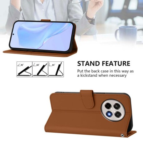 Чохол-книжка Skin Feel S-type для OnePlus 13R/Ace 5/Ace 5 Pro - коричневий