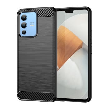 Протиударний чохол Brushed Texture Carbon Fiber на Vivo V23 5G - чорний