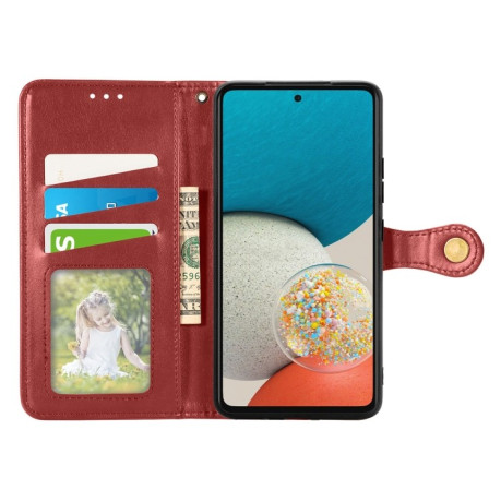 Чехол-книжка Retro Solid Color на Samsung Galaxy A73 5G - красный