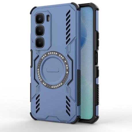 Противоударный чехол Butterfly Armor с MagSafe на Infinix Hot 60 Pro 4G Global - синий