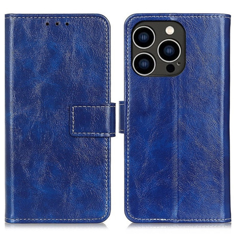 Чехол-книжка Magnetic Retro Crazy Horse Texture на iPhone 16 Pro Max - синий