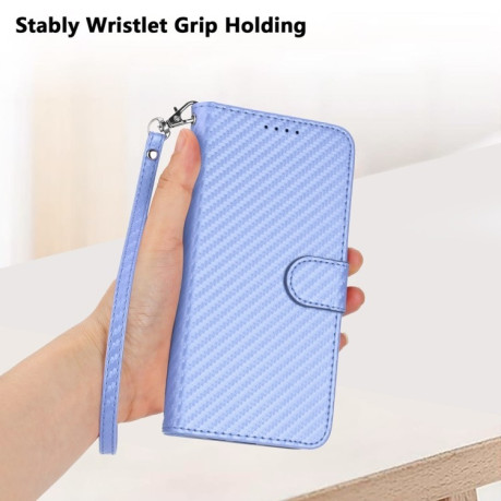 Чохол-книжка Carbon Fiber Texture на Samsung Galaxy S25+ 5G - фіолетовий