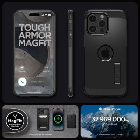 Оригінальний чохол Spigen Tough Armor Mag (Magsafe) для iPhone 15 Pro - Black